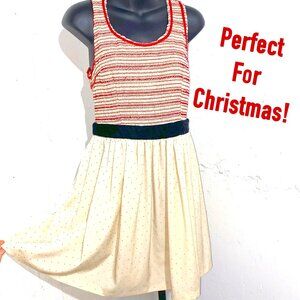 Cooperative Red and Cream Mini Dress Size Medium
